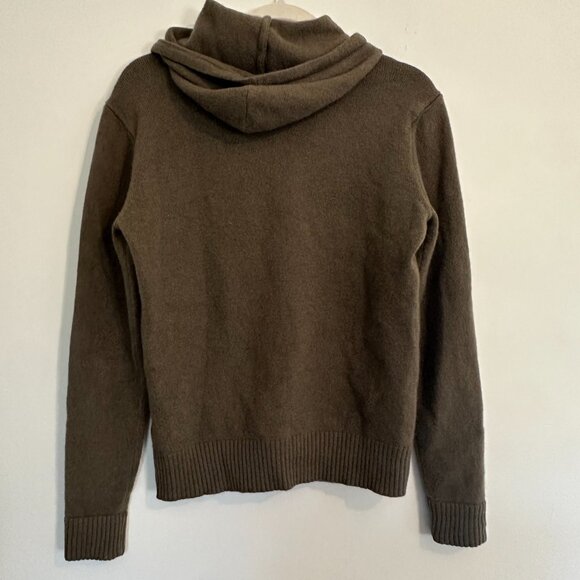 Everlane The Felted Merino Wool Knit Pullover Olive Hoodie Quiet Luxury - Small - Picture 8 of 8